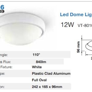 Plafoniera LED Ovale Bianca 12w Luce Calda